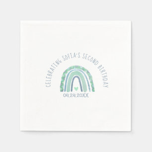 Guardanapo De Papel Chapas de papel arco-íris de tom azul e verde-mint