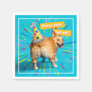 Guardanapo De Papel Chapéu de Aniversário Bumbum de Corgi