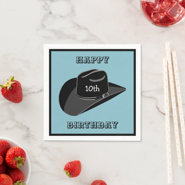 Guardanapo De Papel Chapéu de aniversário do Cowboy (Insitu)