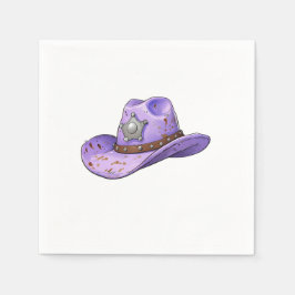 Guardanapo De Papel Chapéu de Cowgirl Roxo Claro