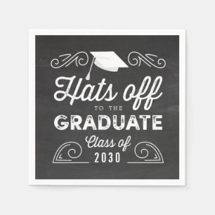 Guardanapo De Papel Chapéus De Graduação De Chalkboard Napkins