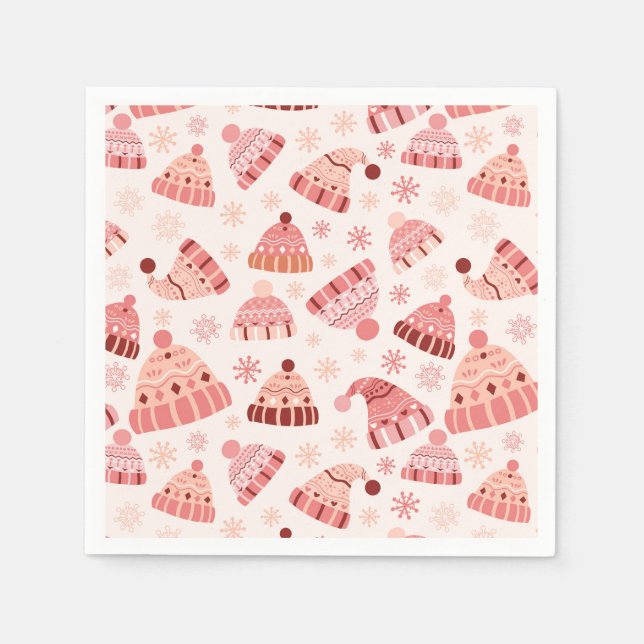 Guardanapo De Papel Chapéus e Mittens de inverno (Frente)