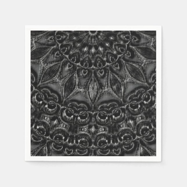 Guardanapo De Papel Charcarvão Mandala (Frente)