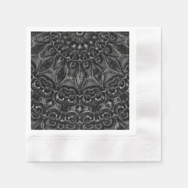 Guardanapo De Papel Charcarvão Mandala Napkins (Frente)