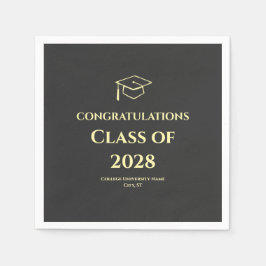 Guardanapo De Papel Charcoal Modern Congratulations Graduation Party