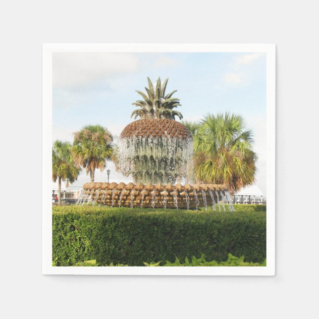 Guardanapo De Papel Charleston SC Pineapple Fountain, Waterfront Park (Frente)