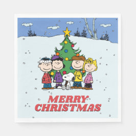Guardanapo De Papel Charlie Brown e Amigos Natal