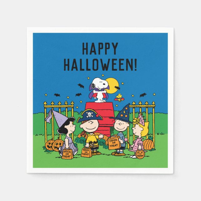 Guardanapo De Papel Charlie Brown e Gang Halloween Party (Frente)