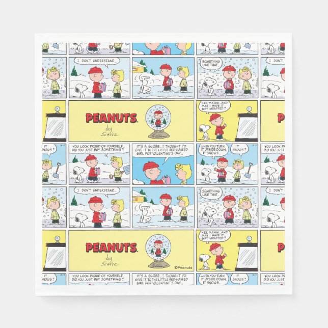 Guardanapo De Papel Charlie Brown | Globo de Neve (Frente)
