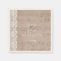 Charm Vintage Music Sheet e Lace Weds