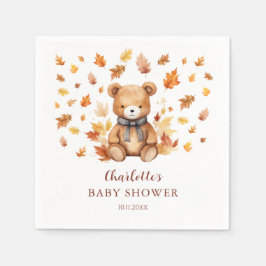 Guardanapo De Papel Charming Autumn Teddy Bear Baby Shower