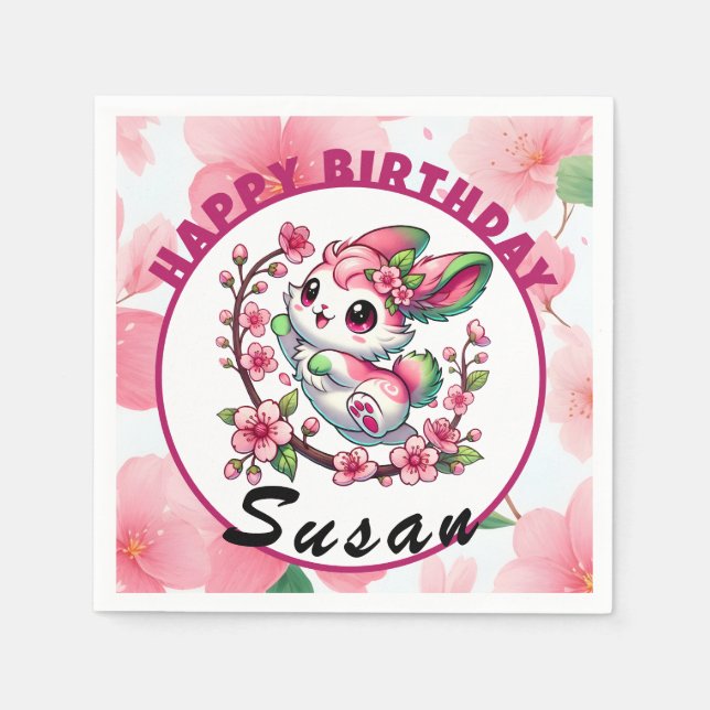 Guardanapo De Papel Charming Sakura Blossoms para as celebrações de an (Frente)