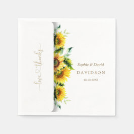 Guardanapo De Papel Charmoso Aquarela Sunflower Casamento