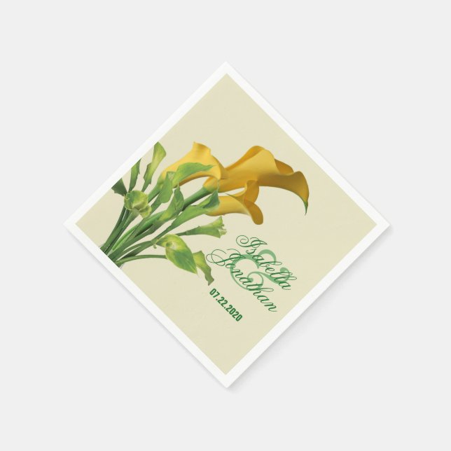 Guardanapo De Papel Charmoso Calla Lily - Papel de Casamento Napkins (Canto)