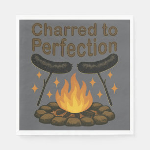Guardanapo De Papel Charred to Perfecny Campfire Hot Dog