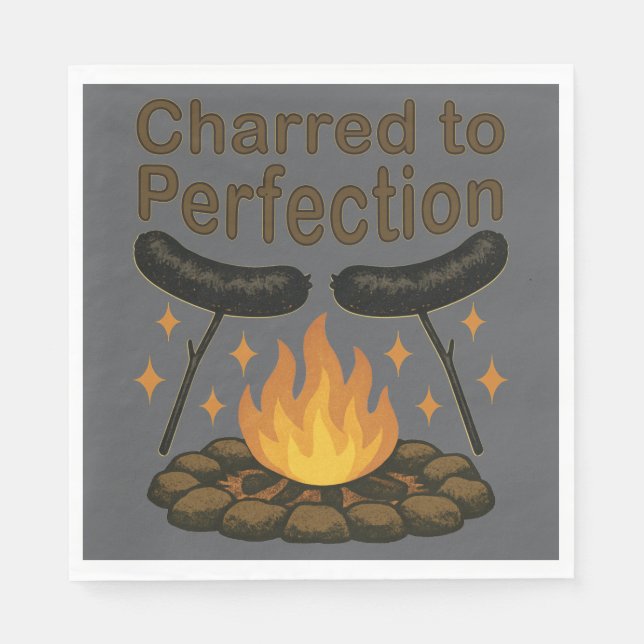 Guardanapo De Papel Charred to Perfecny Campfire Hot Dog (Frente)