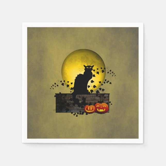 Guardanapo De Papel Chat Noir Halloween (Frente)
