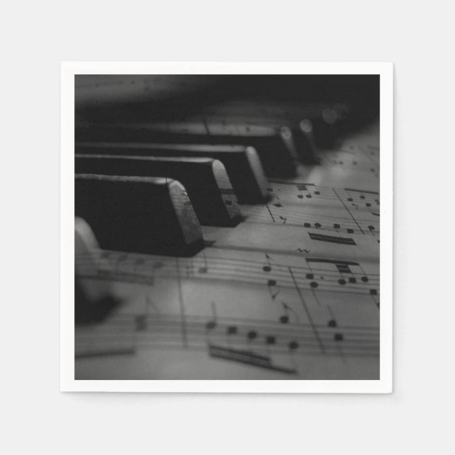 Guardanapo De Papel Chaves de Piano de Música (Frente)