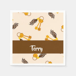 Guardanapo De Papel Chaves Douradas da casa a rosa