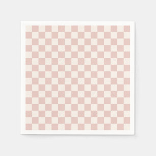 Guardanapo De Papel Check Pale Beige Checkered Pattern Board