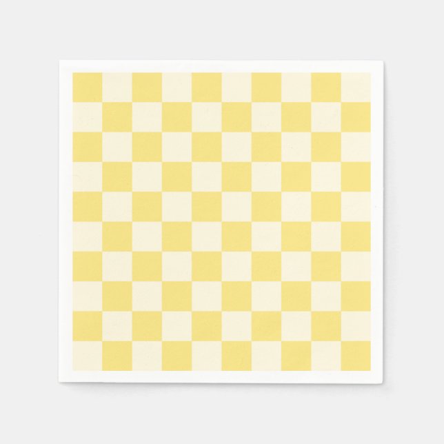 Guardanapo De Papel Checkerboard amarelo (Frente)