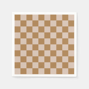 Guardanapo De Papel Checkerboard castanho