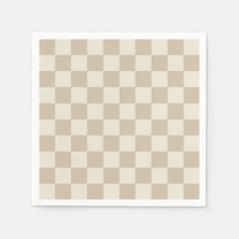 Guardanapo De Papel Checkerboard castanho e bege