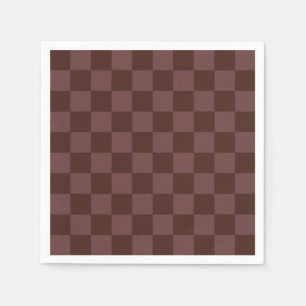Guardanapo De Papel Checkerboard castanho escuro