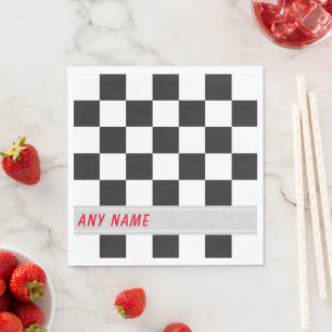 Guardanapo De Papel Checkerboard Road Race Party Napkins