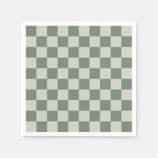 Guardanapo De Papel Checkerboard verde (Frente)
