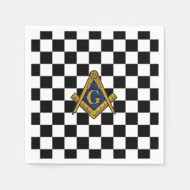 Guardanapo De Papel Checkers Masonic Freemasons Square e Compass
