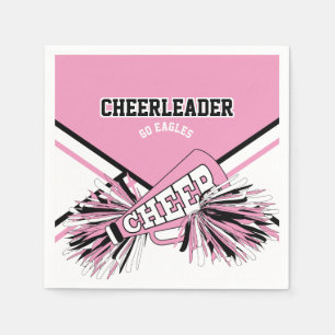 Guardanapo De Papel Cheerleader em rosa, branco e preto