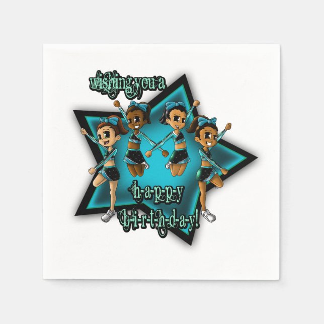 Guardanapo De Papel Cheerleaderes Aniversário (Frente)