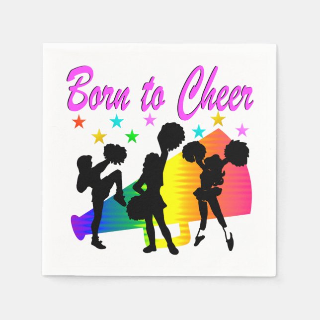 GUARDANAPO DE PAPEL CHEERLEADING RAINBOW MEGAPHONE DESIGN (Frente)