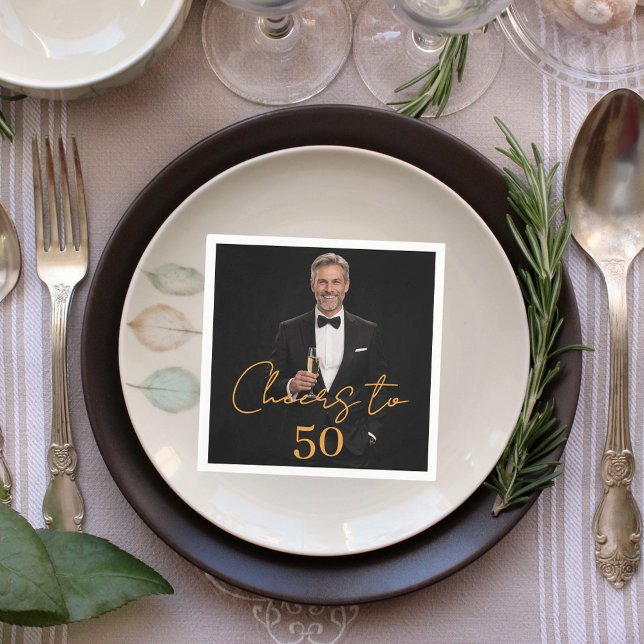 Guardanapo De Papel Cheers photo gold birthday party (Criador carregado)