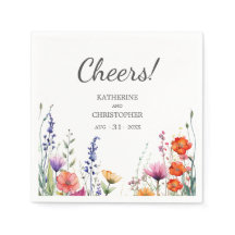 Cheers Vibrant Wildflowers Elegant Wedding