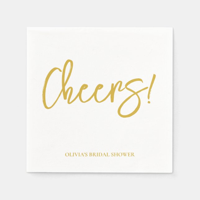 Guardanapo De Papel Cheers Wedding Napkins with Rustic Hand Lettering (Frente)