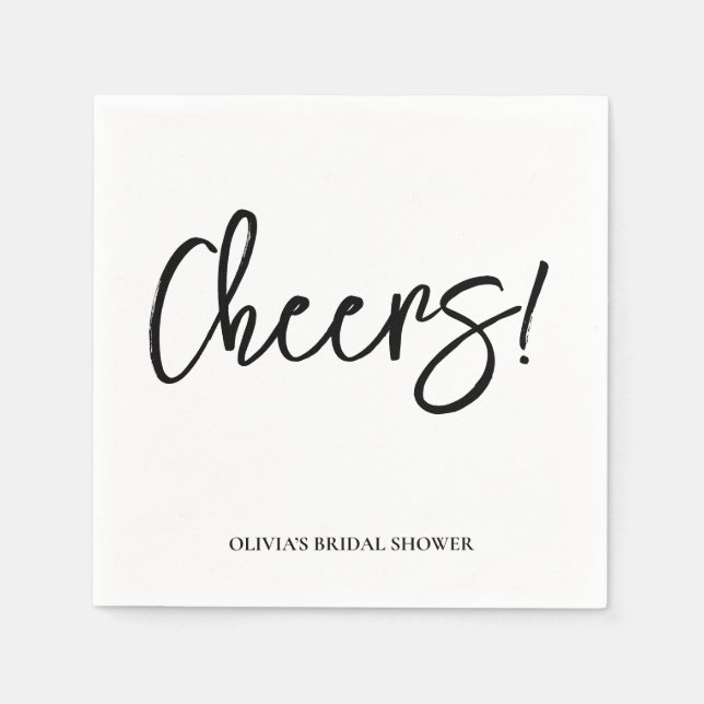 Guardanapo De Papel Cheers Wedding Napkins with Rustic Hand Lettering  (Frente)