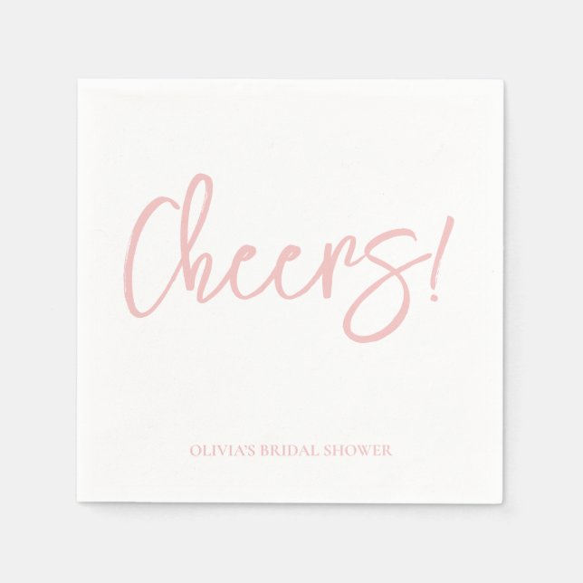 Guardanapo De Papel Cheers Wedding Napkins with Rustic Hand Lettering (Frente)