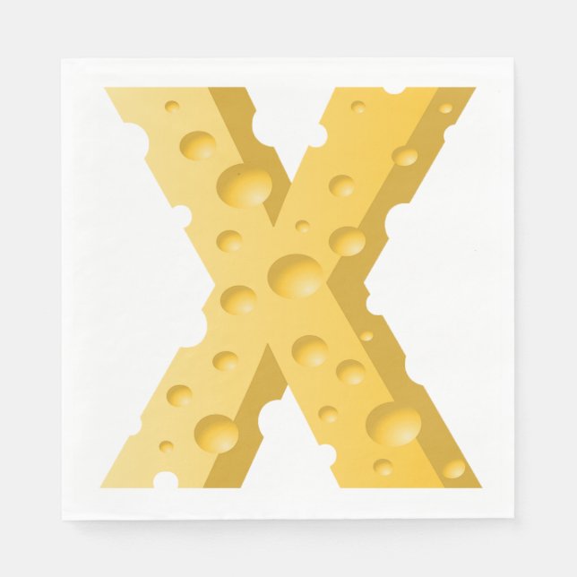 Guardanapo De Papel Cheese Letter X Typography (Frente)