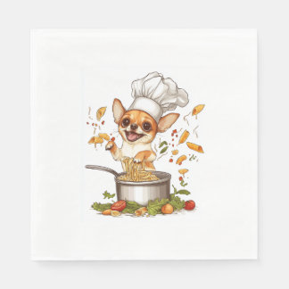 Guardanapo De Papel Chef Chihuahua - Mestre de Cachorro Culinário