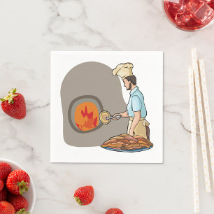 Guardanapo De Papel Chef de Forno de Pizza a Lenha