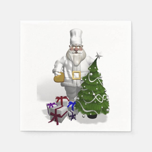Guardanapo De Papel Chef de Papai Noel (Frente)