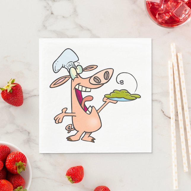 Guardanapo De Papel Chef Porco Com Comida (Criador carregado)
