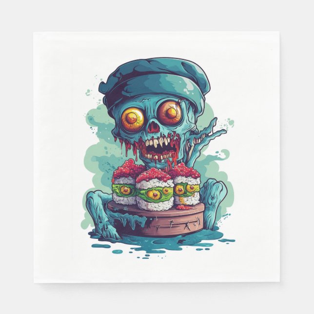 Guardanapo De Papel Chef Sushi Assolado (Frente)