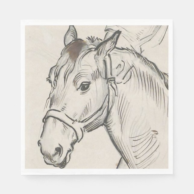 Guardanapo De Papel Chefe de Cavalo (por Alfred Dehodencq) (Frente)