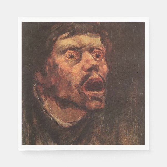 Guardanapo De Papel Chefe de um Homem Irritado (Tristeza e Sofrimento) (Frente)