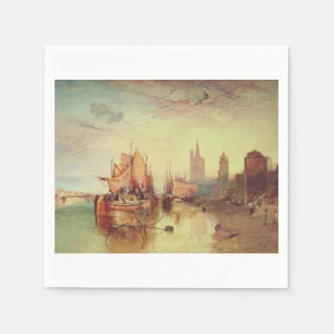 Guardanapo De Papel Chegada de um Barco a Vapor por Joseph Turner