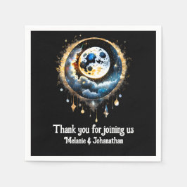 Guardanapo De Papel Cheio lua estrelada noite estrelada luna celestial