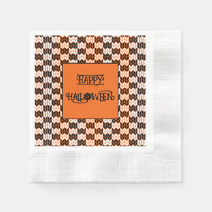 Guardanapo De Papel CHEQUE DE LARANJA NEGRA KNIT Cocktail cunhado Napk